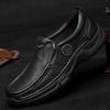 Men's Shoes 2025 Autumn New Middle-aged Men Go Out Soft-soled Dad Shoes One Pedal Low-top Round Head Casual Leather Shoes