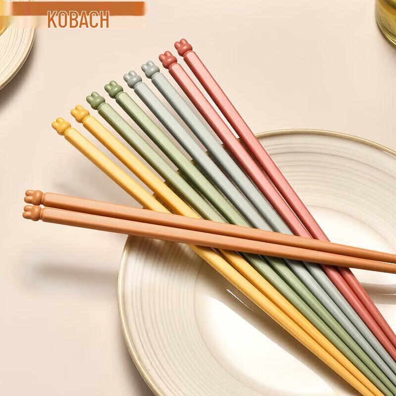 

KBH Auspicious Rabbit 5-Color Alloy Chopsticks