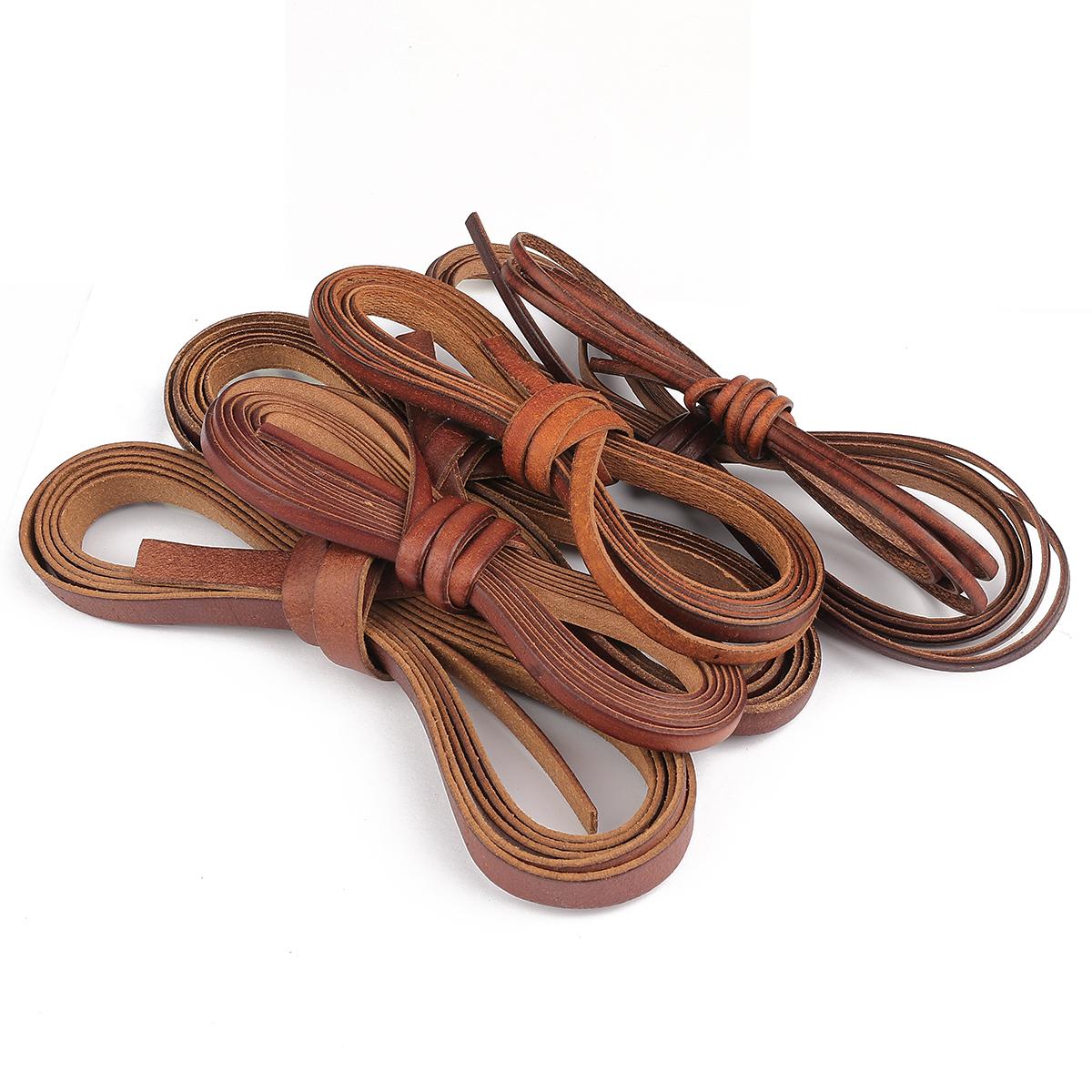 

90Meters Retro High Quality Genuine Leather Cord Flat Strand Cow Leather Rope For Handmade Necklace Bracelets DIY Jewelry 4x1.5mm 90m
