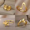 Stainless Steel Rings for Women Waterproof Open Gold Color Ring Wedding Couple Band Jewelry Gifts Items Anillos