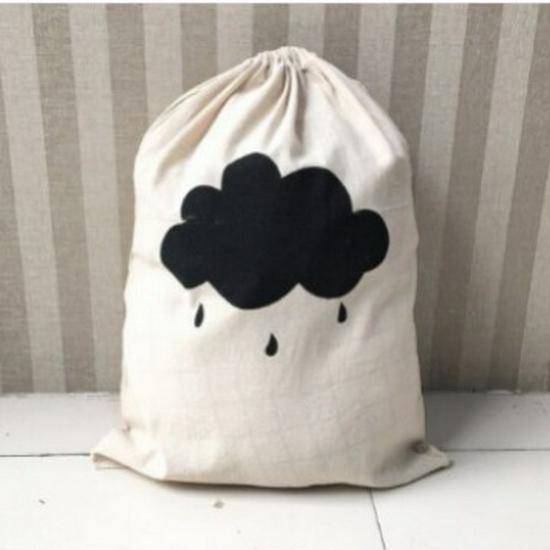 Custom Logo Cotton Drawstring Canvas Pouch - Clothes Storage Linen Bag