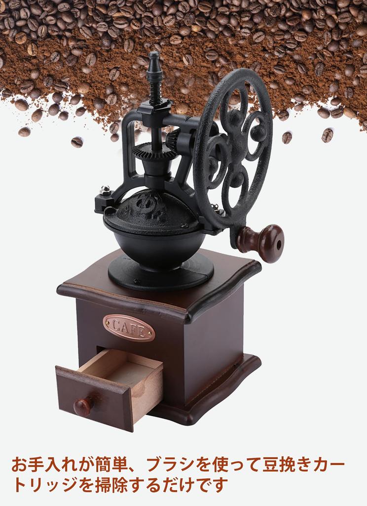 Classic Manual Coffee Mill, Adjustable Grind Size, Stainless Steel, for Home Use, Grinds Beans, Pepper, Seasonings, and Grains, Multi-Purpose,