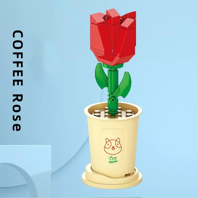 

Совместимые игрушки-пазлы, собранные строительные блоки, серия вечных цветов, Будда, поднимающий цветы, украшения