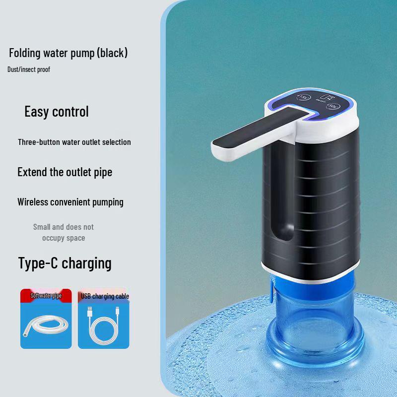 Electric Folding Water Dispenser: Automatic Rechargeable Hand Pump for Bottled Water
