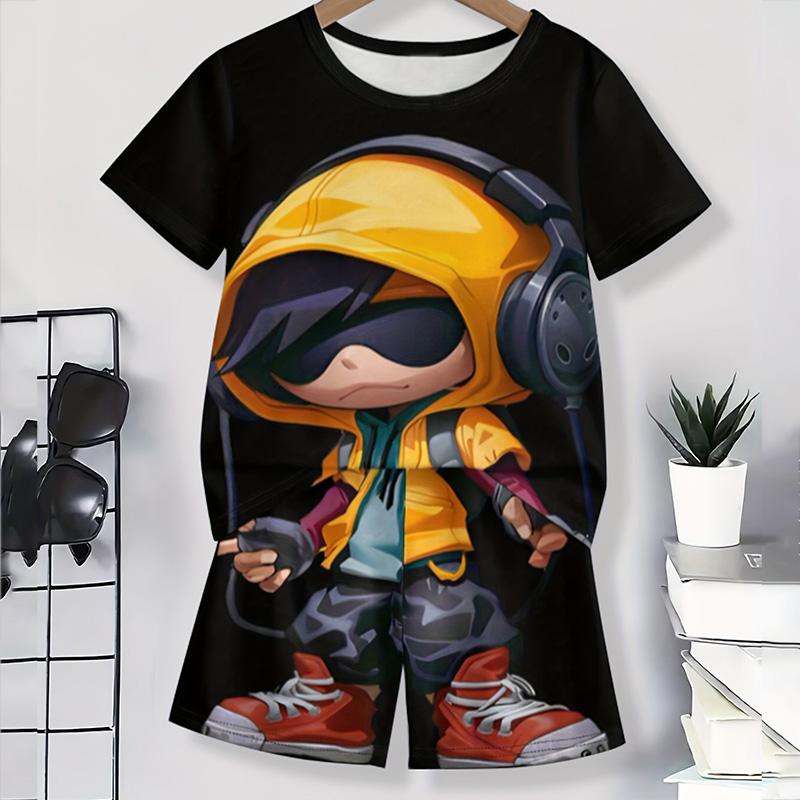 Fashion New Men's Retro Suit Summer Casual Breathable Refreshing Suit Street Style Printed 3D Bear Oversized Men's Loose Top