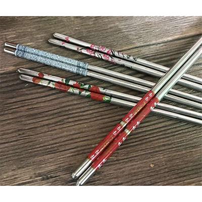 Palillos Chinos 23 cm 1 Paar chinesische tragbare Essstäbchen Edelstahl Essstäbchen Essensstäbchen