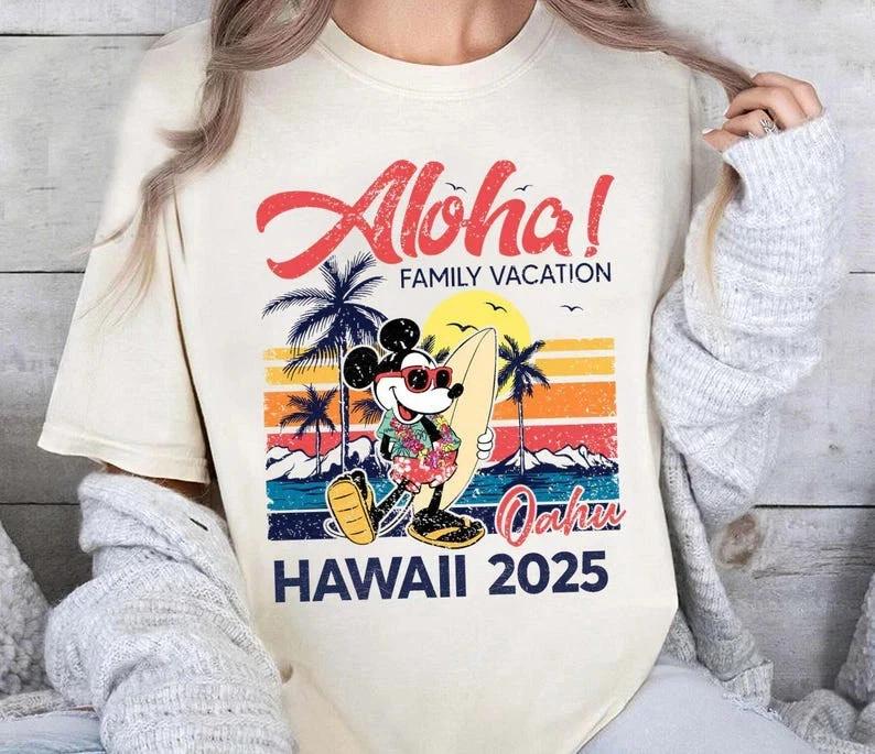 Mickey Aloha Family Vacation Oahu Hawaii 2025 Tshirt Unisex Unisex1 S