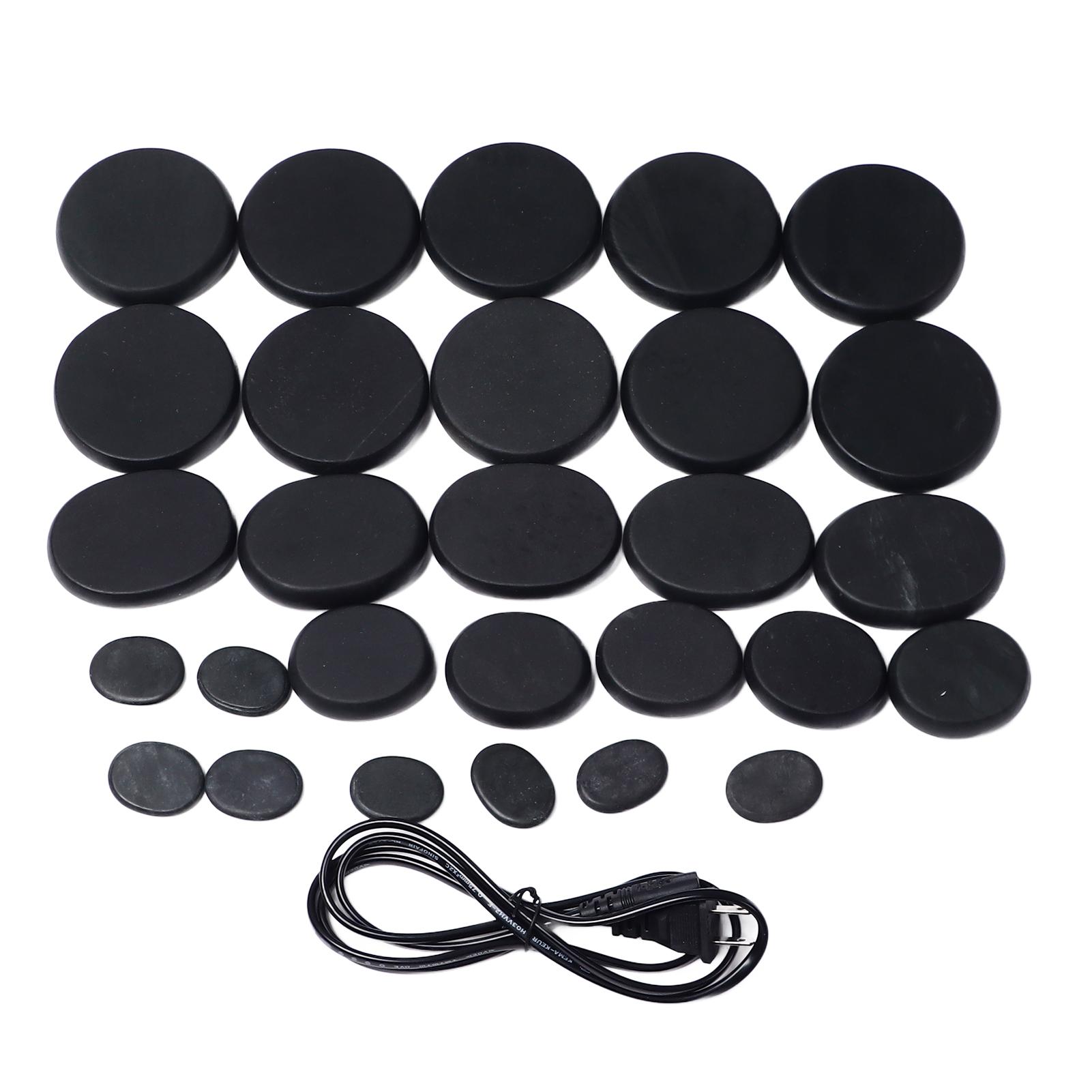 

Набор горячих камней для массажа с алюминиевым нагревателем Разные размеры Тело Расслабляющий спа-камень US Plug