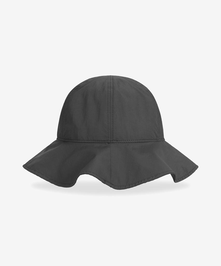 Bajal Va Curved Logo Round Frill Bucket Hat Charcoal