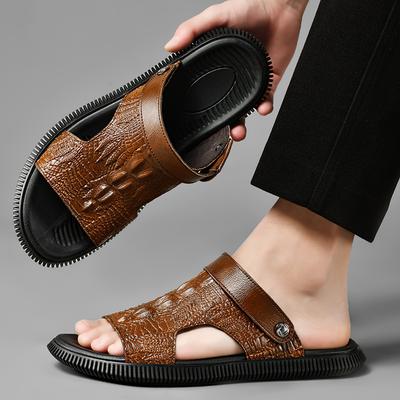 New Style Dual-Purpose Sandals Men Super Fiber Beach Shoes Men's Trend Summer Flats Comfort Casual Slippers Versatile Half Drag