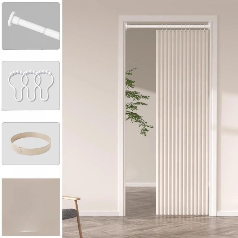 

Плісирована Дверна Штора Дверна Штора Складна Дверна Штора Гармошка для Спальні Перегородки, Шафи для Одягу, Шафи для Взуття тощо 80x180cm бежевий