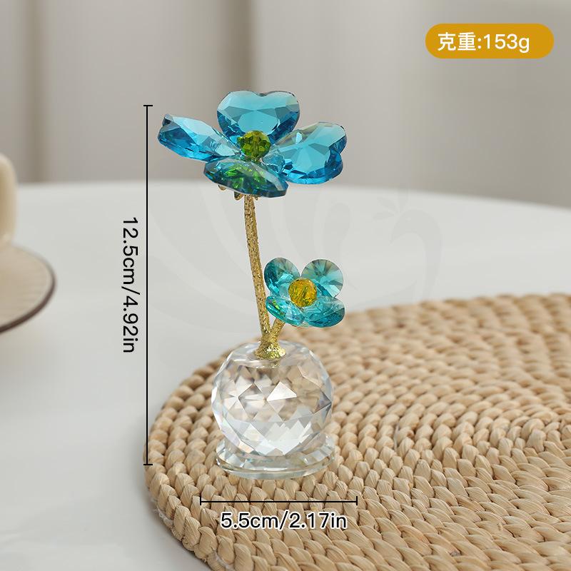 Crystal clover jewelry counter ornament decoration home desk crystal ornament send a friend a lucky 5.5X12.5cm