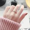 Anillo de Acero Titanio Chapado en Oro Rosa con Diamante Único - Joyería de Moda Femenina Estilo Coreano