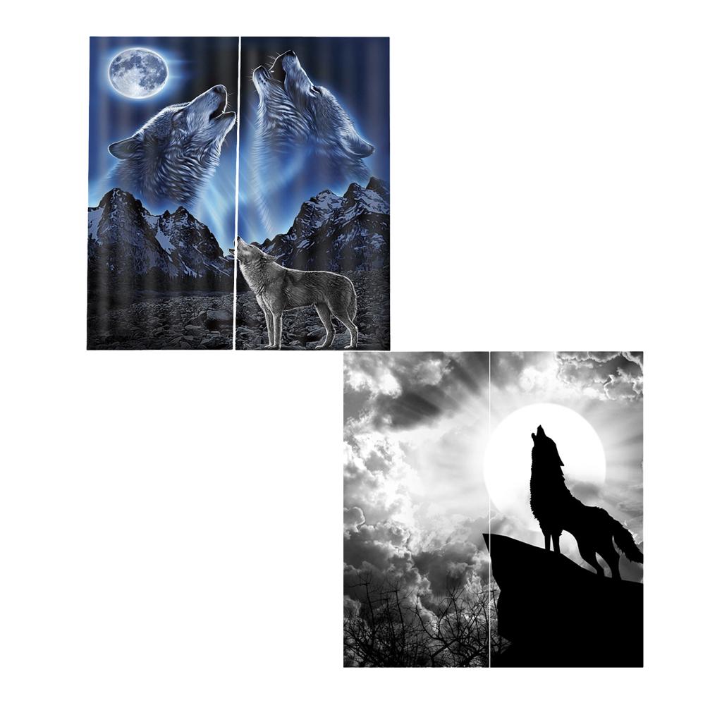 Children NET CURTAIN Wolf Animals Design