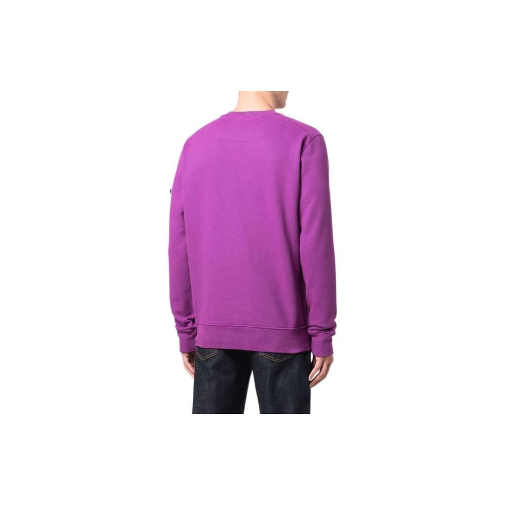 Stone Island Badge Logo Crewneck Magenta Men Tops Purple 751563020-V0045