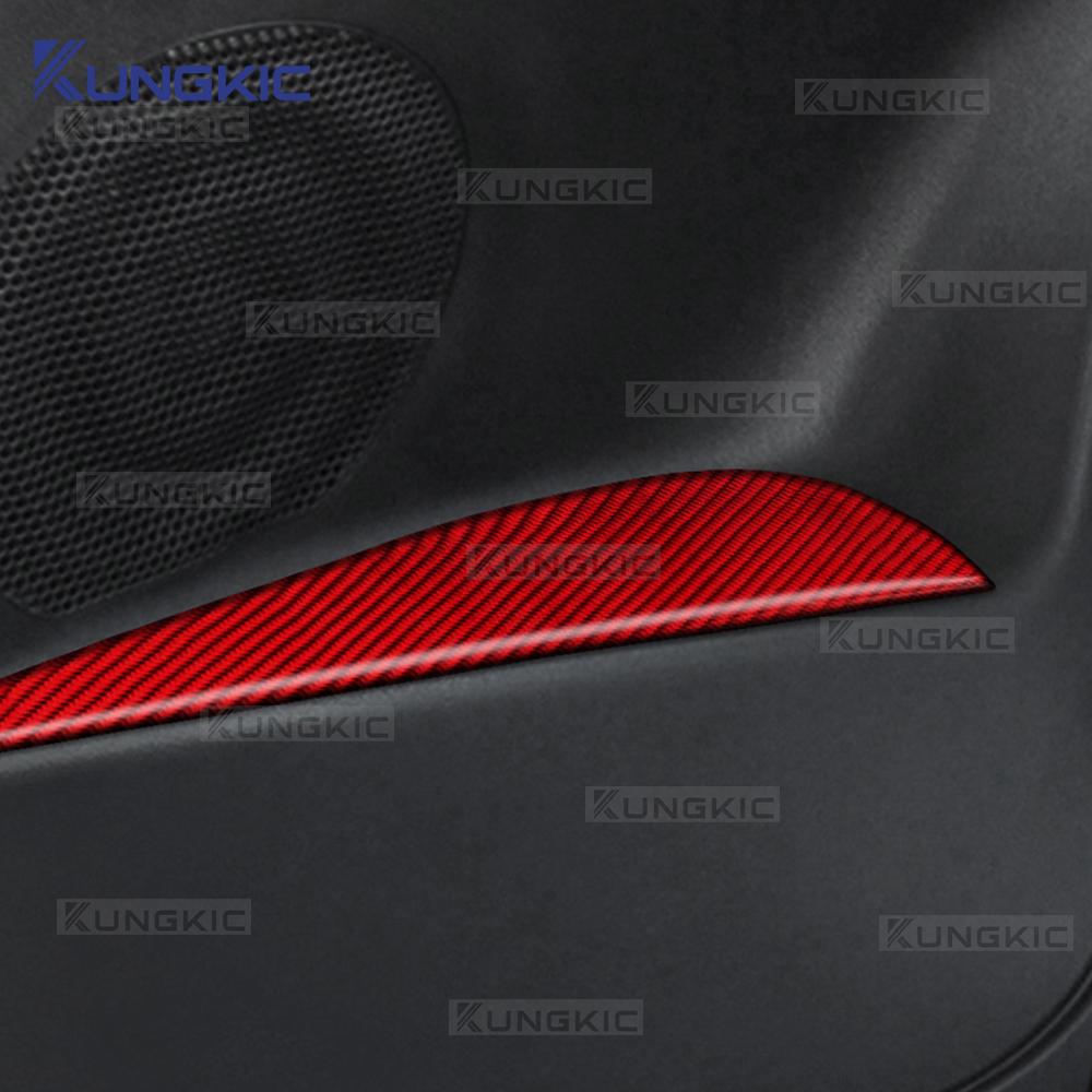 Für Fiat 500 2008-2024 Für Abarth 595/695 2012-2021 2022 2023 2024 Echter Weicher Kohlefaser-Aufkleber LHD RHD Auto Hintere Armlehnenverkleidung