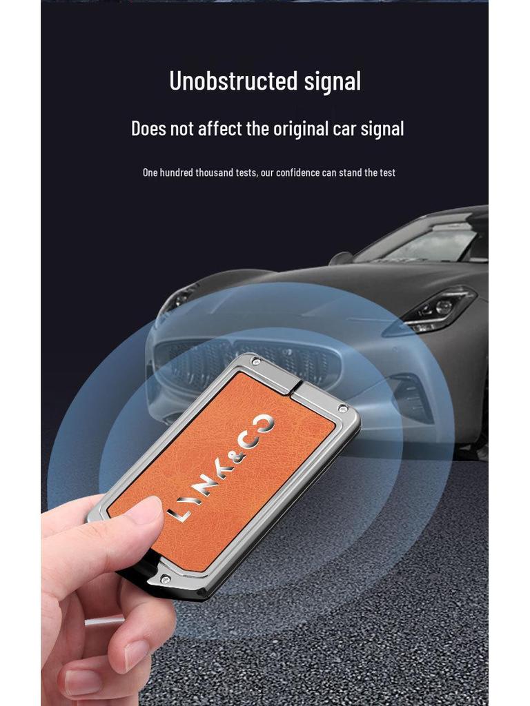 Premium Metall Schutzhülle für Lynk & Co 01 PHEV Schlüssel, Anti-Fall Schale mit Schnallenverschluss für Männer und Frauen