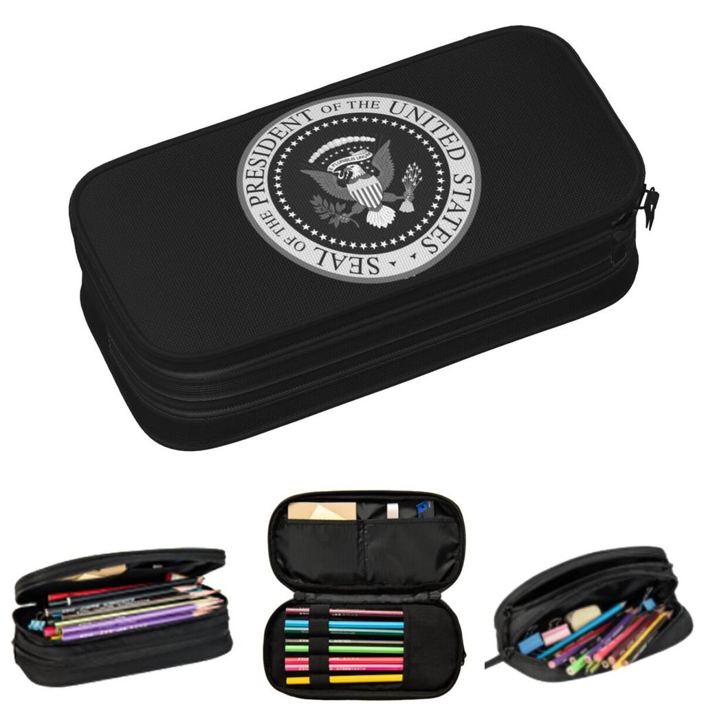 Seal Of The President Of The United States Pencil Cases for Students School Pen Box Pencil Bag Big Capacity Pencil Pouch