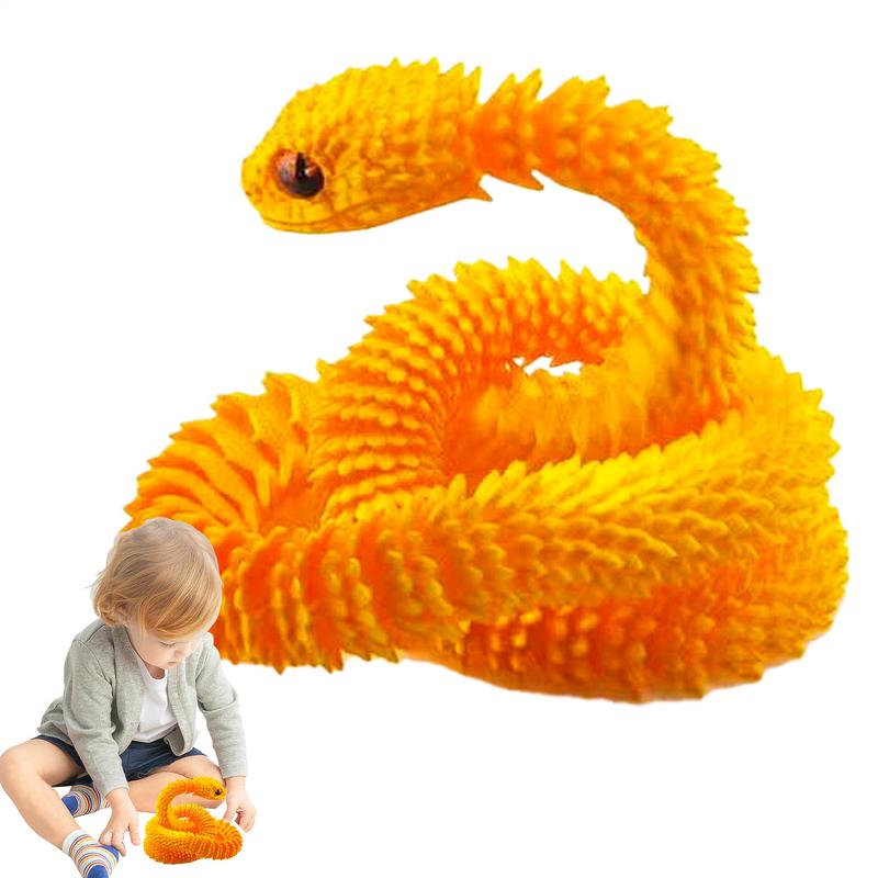 3D Printed Snake Movable Joint Simulation Snake Figurine Creatived Home Office Desktop Ornament New Year Gifts Crafts Gift