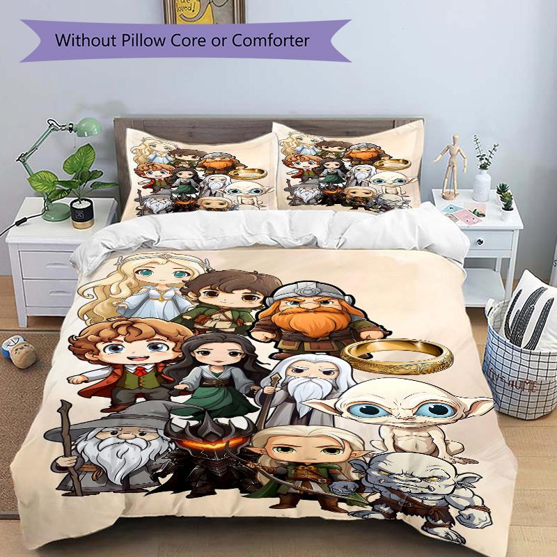 

3pcs Chibi Chronicles Quilt Cover Set - Soft & Comfortable Polyester Fabric, All-Season Breathable Comforter Set For 1 Quilt Cover & 2 Pillowcase 135x200cm