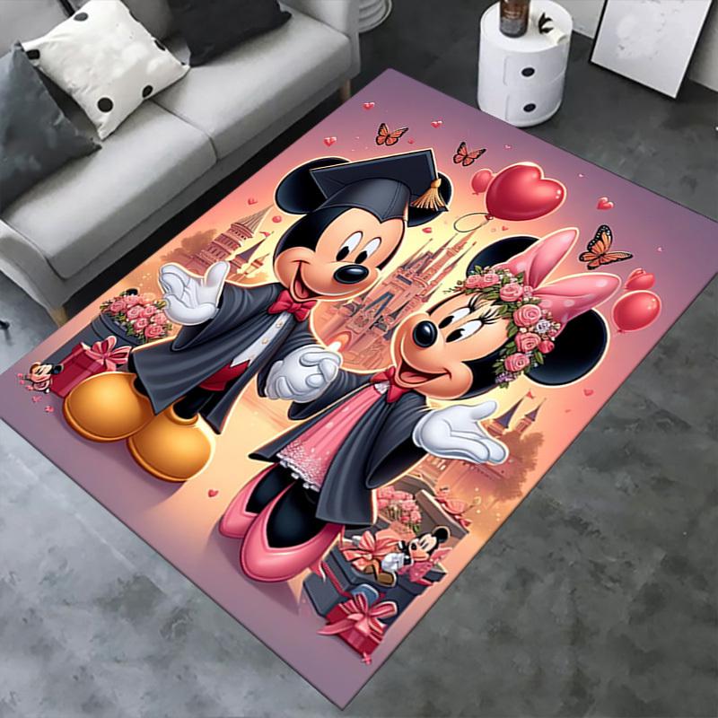 1pc Office Carpet, Desk Under Mat, Gift for Home Decor, Mickey Mouse Graduation Theme Rug, Romantic Valentine's Day Decoration