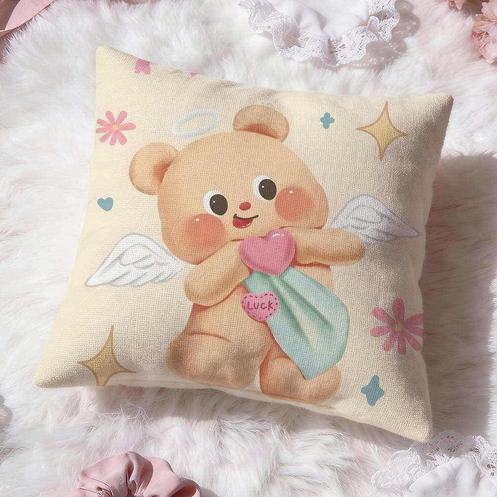 Anime B-Butter BearS Cushion Cover Premium Comfort Reversible Pillow Cove -Two In One Design for Any Room & Car Interior