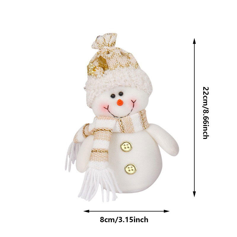 Christmas Decoration Supplies Window Decoration Ornaments Sitting Posture White Plush Toy Old Man Snowman Doll