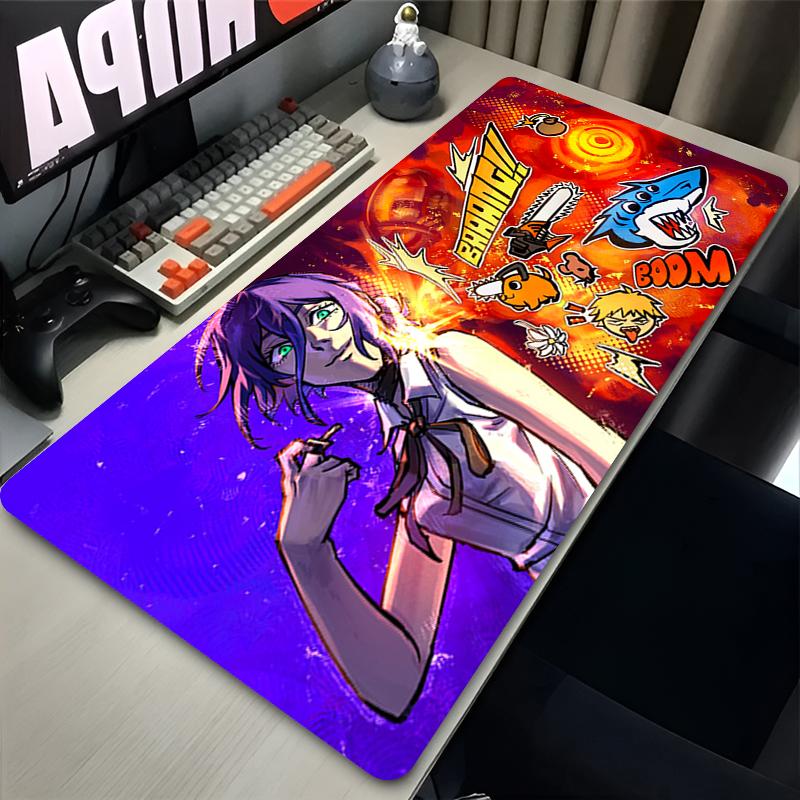 Mouse Pad Gaming Accessories Computer Mouse Mat PC Gamer Rubber Keyboard Pad Chainsaw Man Reze Desk Mat Kawaii Mousepad