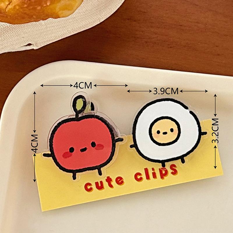 

1Pair Cute Ins Animated Fruit Cartoon Decoration Gift Sealing Clip Note Clip Pp Clip For Students Office Accessories