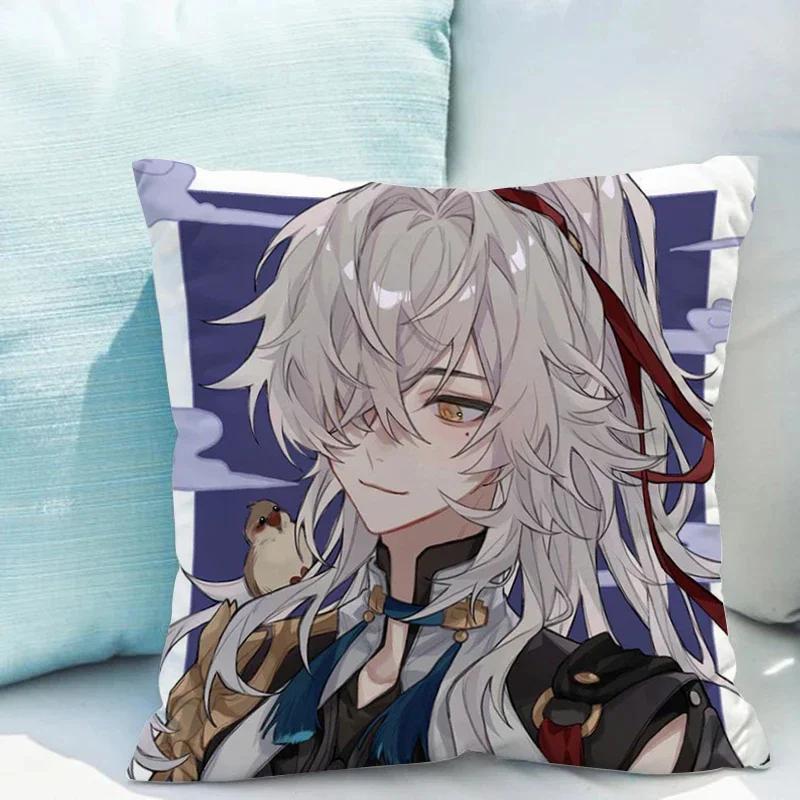 

Honkai Star Rail x Наволочки для подушек Двусторонняя печать Наволочка для подушки x Короткий плюш Декор Гостиная Автомобиль Диван 66x66cm