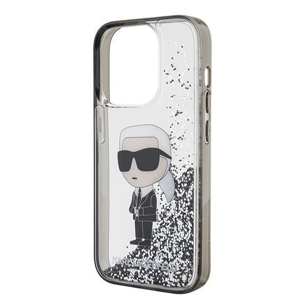 Karl Lagerfeld Klhcp15Llkknsk Iphone 15 Pro 6.1 Transparent Hardcase Liquid Glitter Ikonik