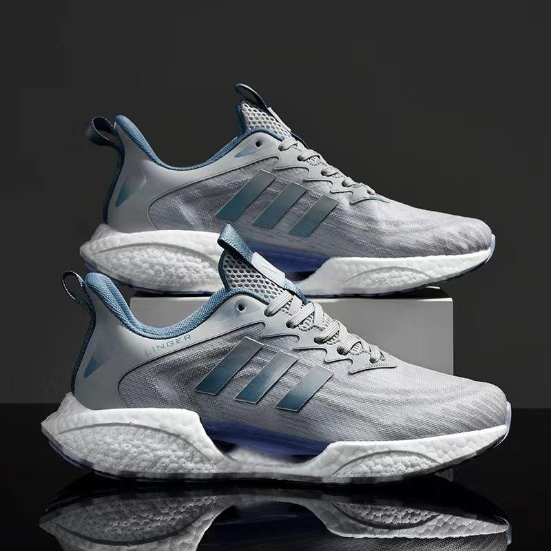 

Popcorn sneakers men s 2025 spring and summer new Korean version shock-absorbing soft-soled shoes ice silk breathable running shoes 44 сірий колір