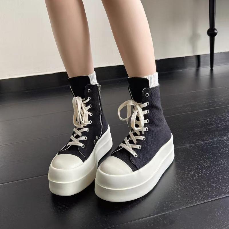 Dark sail platform canvas shoes women's new heightening sports shoes inner heightening casual high-top shoes