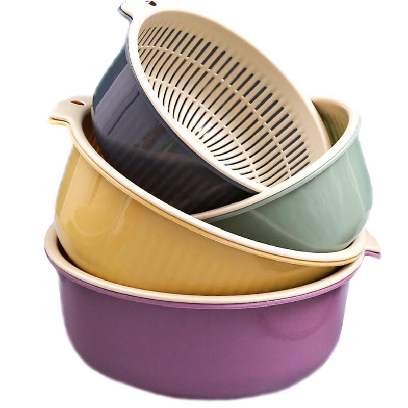 Sanhe Thickened Dual-Layer Round Draining Basket