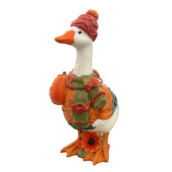 Goose Statue, Decorative Lawn Ornament, Durable Resin Rustic Style Figure, Garden Sculpture for Patio Tabletop Front Yard Decor