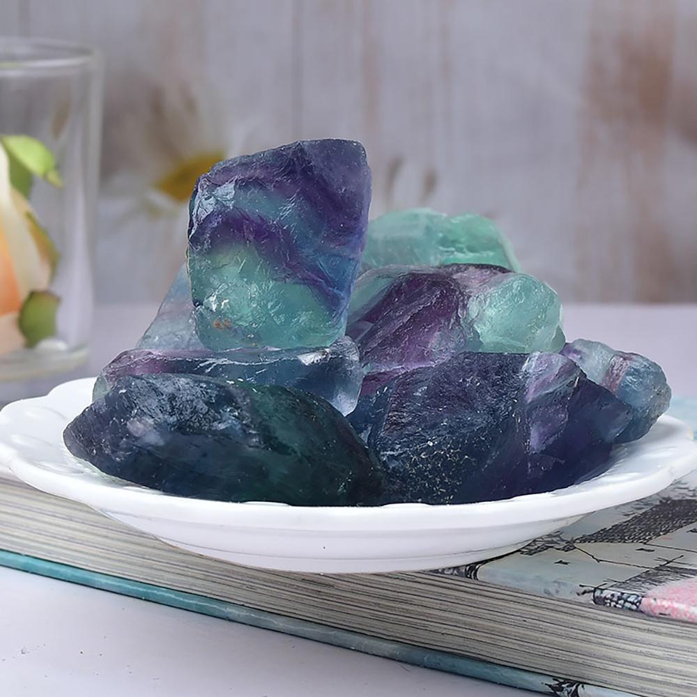 Raw Colorful Fluorite Galaxy-Like Gradient Unique Texture Dreamy Collectible
