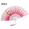 Folding Fan Glossy Texture Beautiful Various Styles Smooth Surface Fine Fans Workmanship Decoration Oxford Cloth Chinese Style Handheld Home