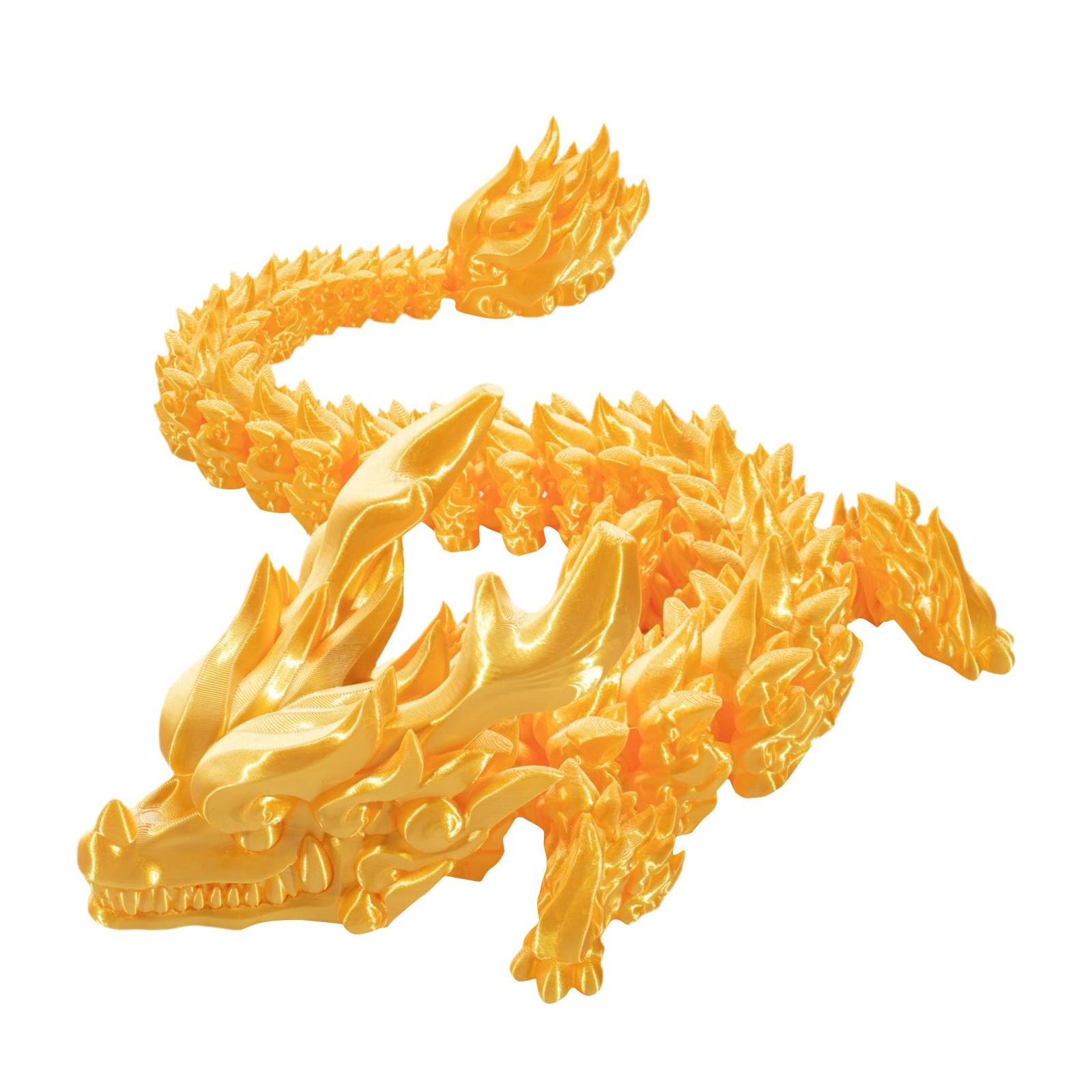 

3D-печатный шарнирный дракон Xiangyun Dragon Crystal Dragon Декоративный дракон Crystal Dragon Игрушка для взрослых и детей Игрушки Mystery Dragon A жёлтый