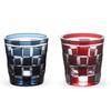 Takumibifu Dinner Luxe Kiriko Pair Glass Cup Checkered Small Glass Cold Sake Cup 55xH58mm 65cc Ichi