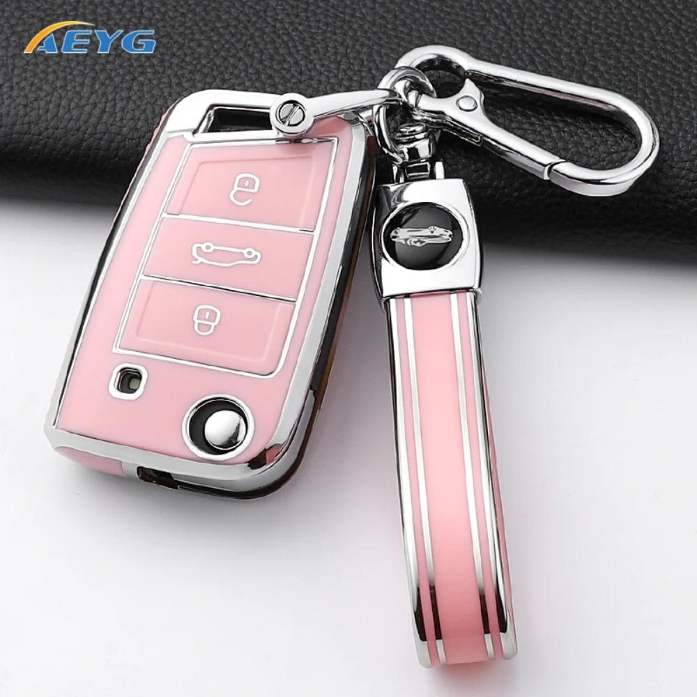 For VW Volkswagen Golf 7 MK7 Tiguan MK2 for SEAT Ateca Leon FR 2 Ibiza for Skoda Octavia Car Key Case Cover Interior Accessories