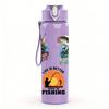 1PC Multi Angler Fishing Quote Text Print 750ml Color Plastic Water Bottle Leakproof Flip Straw Lid For Sports Office Home Use