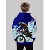 Trendy Boys Hip Hop Pattern Hoodie - Casual Long Sleeve Hoodie, Polyester Knitted Fabric, Spring and Autumn Style
