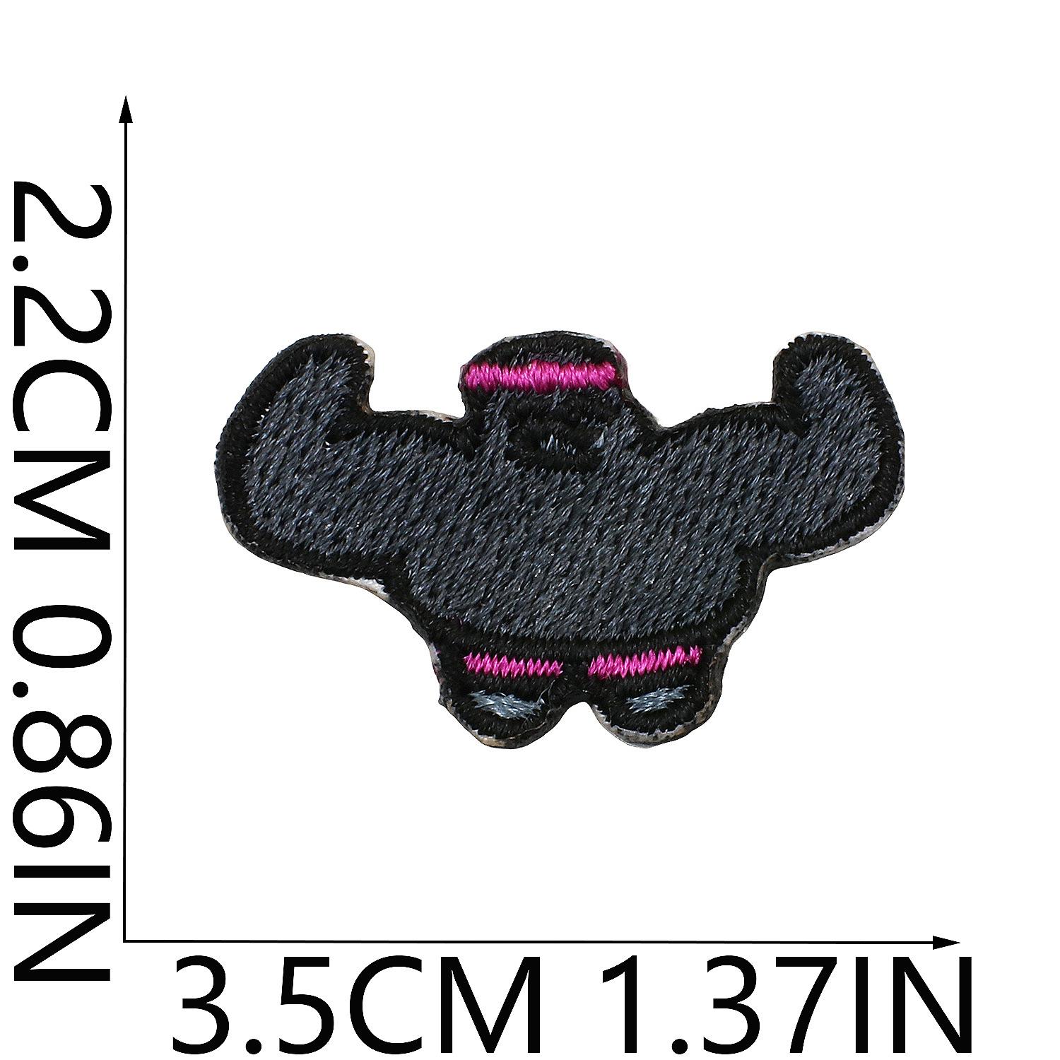 

Hand Trimmed Small Size Embroidery Cloth Sticker Heat Transfer Cartoon Animal Patch Sticker Angry Villain Embroidery Sticker No. 2_3 pieces