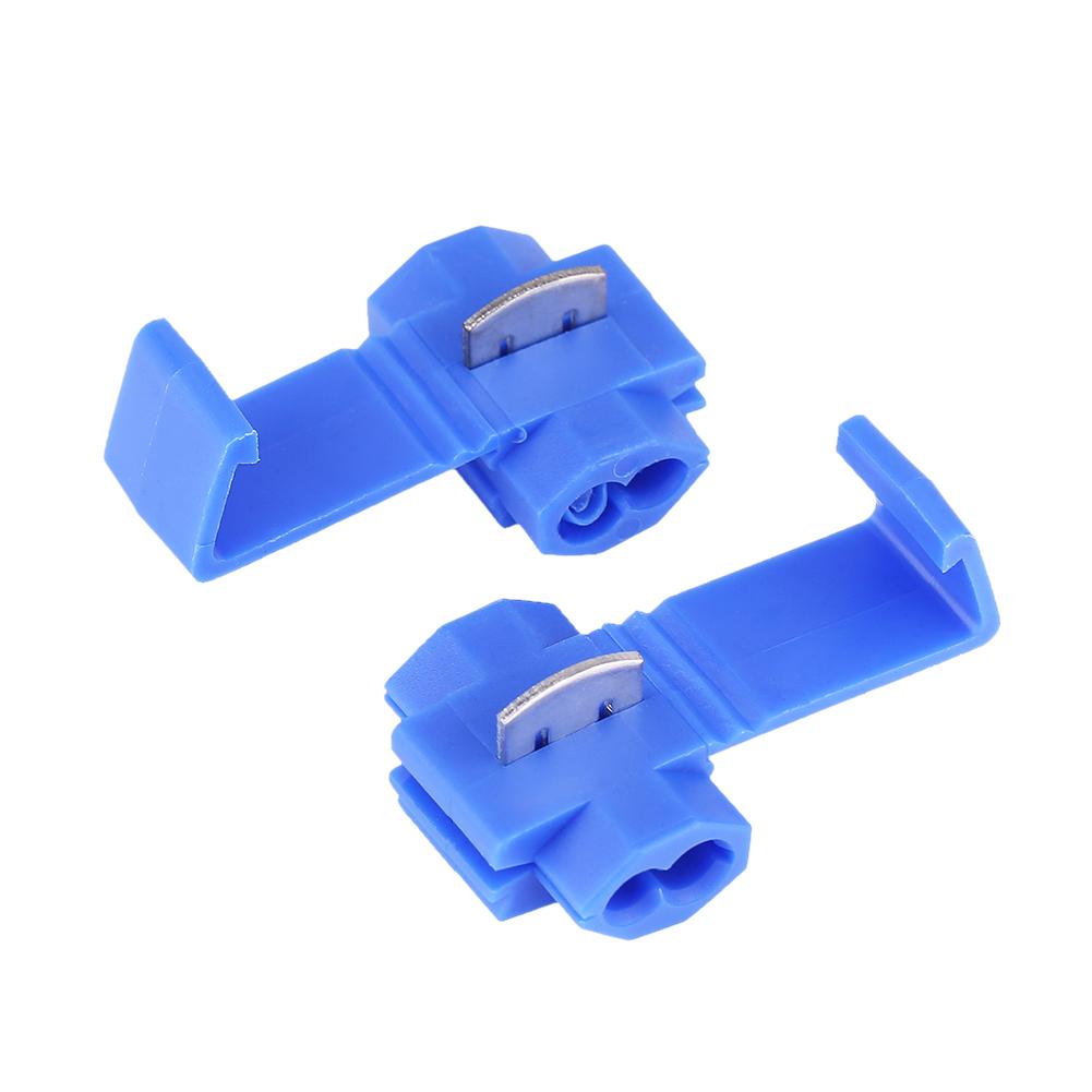 50pcs Blue Lock Quick Wire Splice Clips Terminal Connectors 0.72 2.5mm2