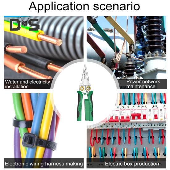 Stainless Steel Wire Stripping Pliers 8-In-1 Multifunctional Electrician's Pliers Electricity Measurement Anti-slip Ergonomic Handle Professional