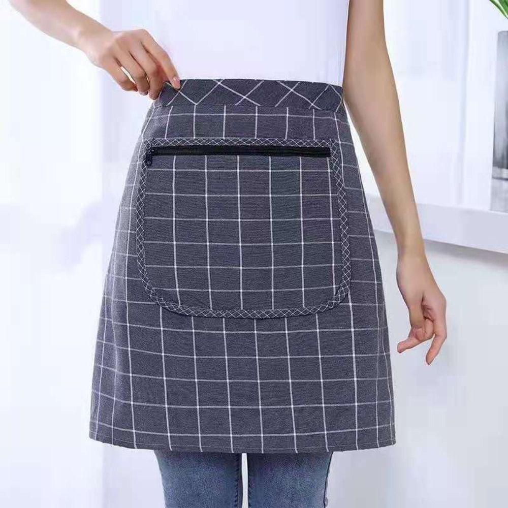 Bavlněná kuchyňská zástěra, prodyšná, do půli pasu, jednoduchá pracovní zástěra, domácí kuchyně