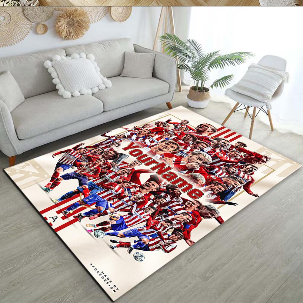 Atletico Madrid Customizable Name Floor Rug Office Rug Design for Bedrooms Outdoor Dormitory Decorate room Anti-slip Rug Decorate Offices
