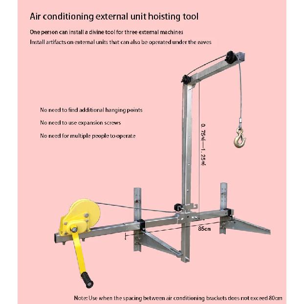10/25m Air Conditioning Lifting Tool Folding Crane Lifting Bracket Manual Winch Assembly Air Conditioner Lifting Machine
