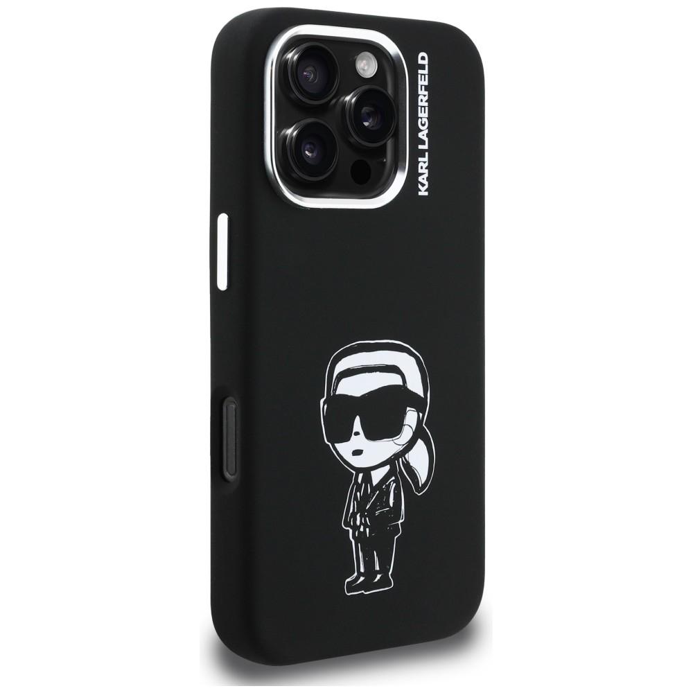 Karl Lagerfeld Silicone Karl Sketch MagSafe Case for iPhone 16 Pro Max Black