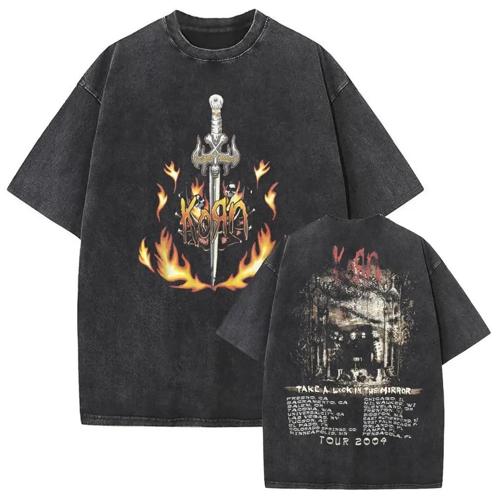 

2026 Новинка Чоловічий одяг Футболка Homme T-Shirt Чоловіки Футболка для чоловіків Прана Вінтаж Рок-гурт Korn Ftl Follow The Leader M жовтий